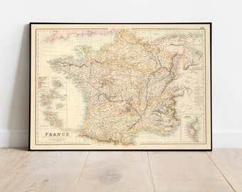 Carte de France - Ancienne carte de France - Carte de la France - Ancienne carte de Fullarton