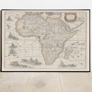Beautiful Vintage Map of Africa 1631 | Old Map Print | Vintage Wall Art | Interior Design Ideas