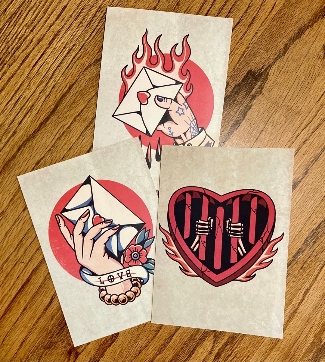 Valentine's Day Card, Blank Card, Birthday Card Tattoo, Traditional ...