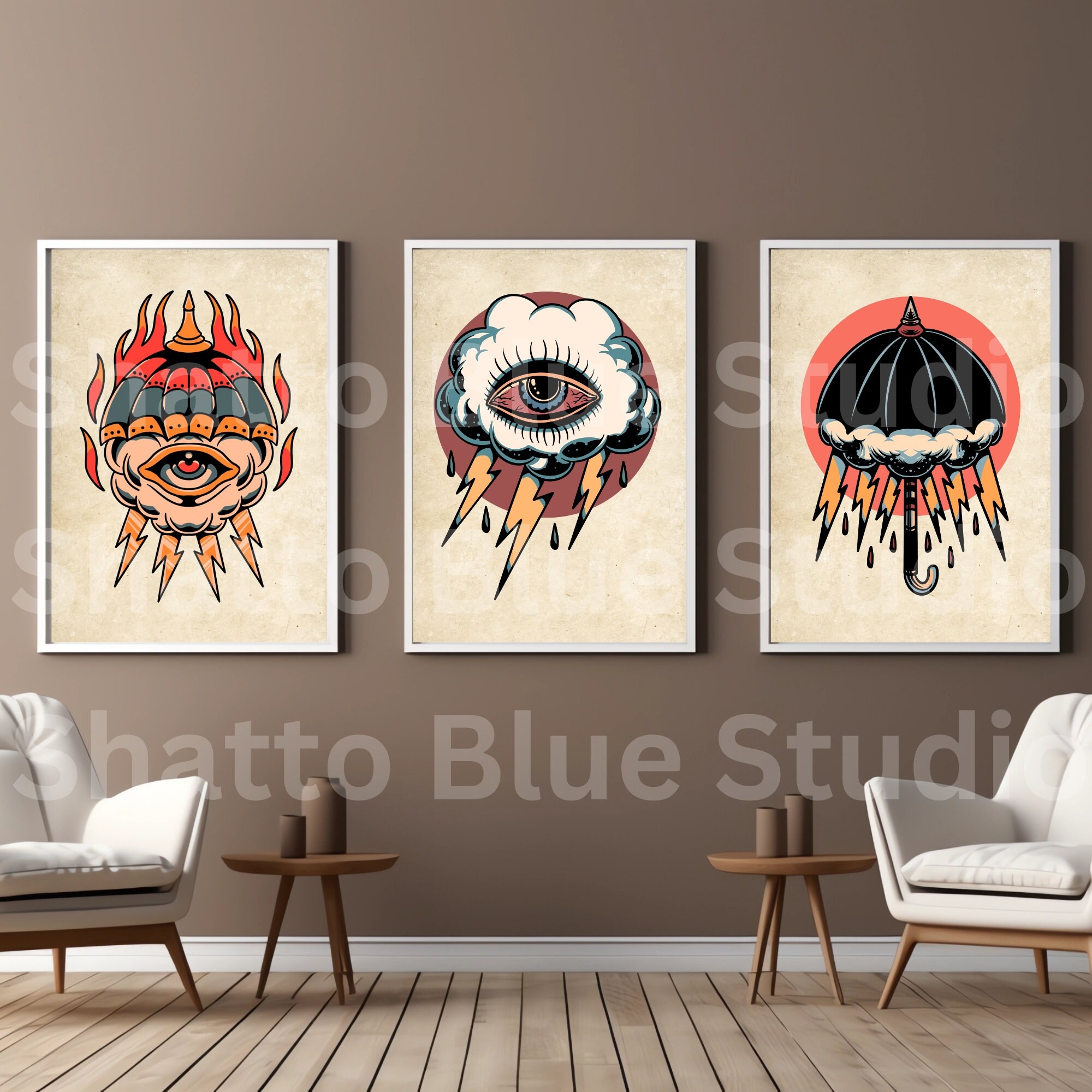 Traditional Tattoo Flash Sheet | Eye of the Storm Flash