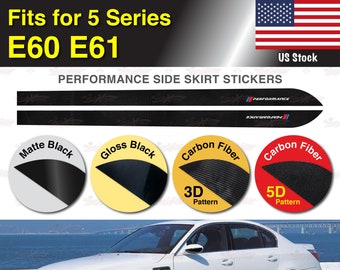Performance Side Skirt Stickers for both sides Vinyl Styling Adhesive Decals compatible with BMW E60 E61 5 Series | AutoXpress