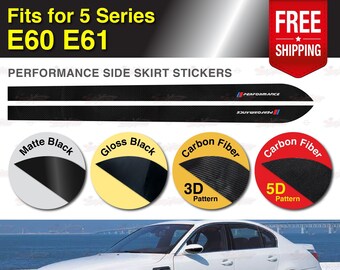 Performance Side Skirt Decals Racing Stripes DIY Selected Finish Vinyl Stickers designed for BMW E60 E61 5 Series | AutoXpress