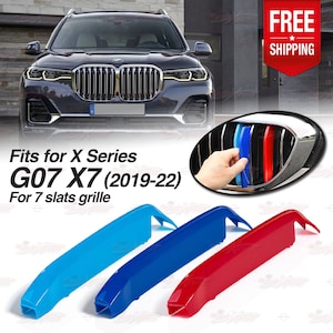 M-Sport 7 Slats Kidney Grill Grille 3 Color Cover Clips for BMW X7 X Series G07 2019-2022 | AutoXpress