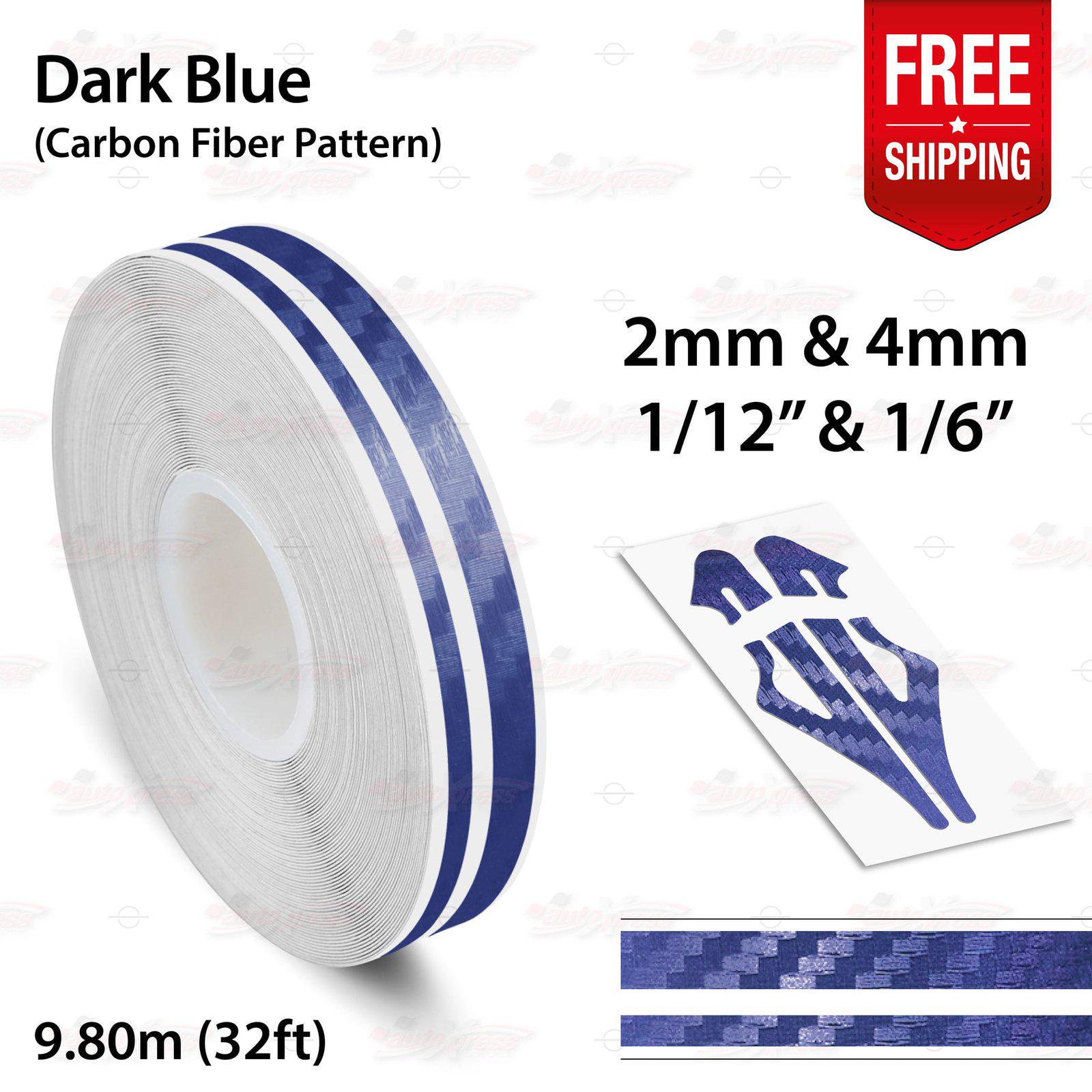 Navy Blue Twin Racing Stripe Vinyl Decal Kit – 32ft X 1/12 & 1/6 Inch Stripes
