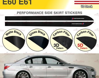 Compatible with BMW E60 E61 5 Series Performance Side Skirt Decals Trim Sport Decor Vinyl Stripes Stickers | AutoXtreme