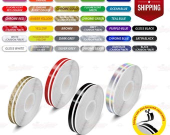 1/2&quot; 12mm Double STRIPES Car Truck Motorcycle PinStriping Styling Trim Adhesive Lines TAPE Decals Vinyl Stickers | 32ft 9.80m | AutoXpress