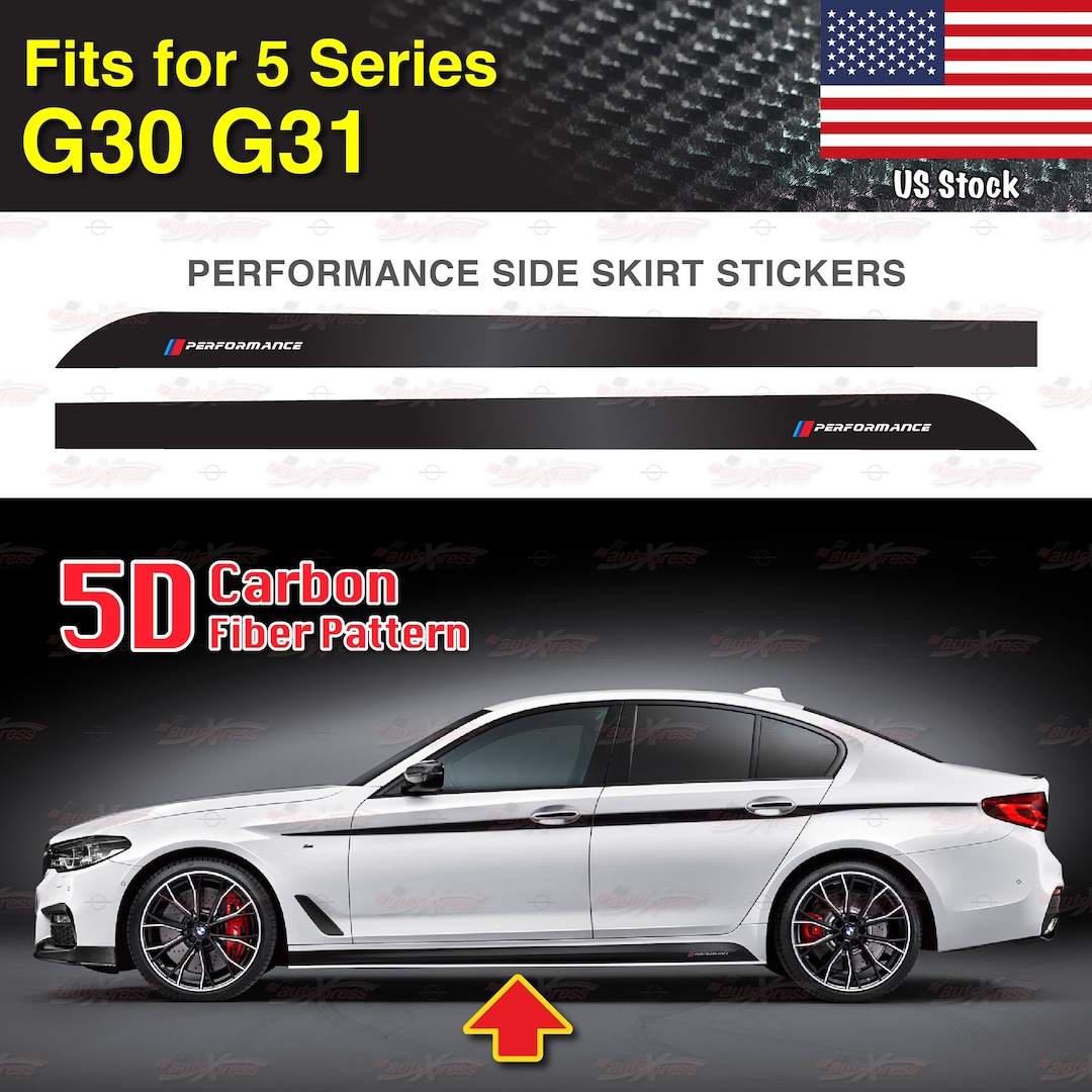 BMW 5 Series G30 Side Skirts Gloss Black – Carbon Accents