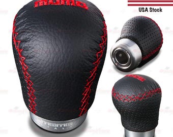 Universal 5/6 Gear Speed Authentic LEATHER in BLACK With RED