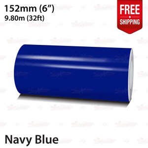 DARK BLUE 6" 152mm Roll Pin Stripe Car PinStriping Styling Trim Adhesive Line Tape Decal Vinyl Sticker | 32ft 9.80m | AutoXpress