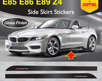 Performance Sport Side Skirt Stripes GLOSS BLACK Vinyl Decals Graphic Stickers designed for BMW E85 E86 E89 Z4 Z Series | AutoXtreme