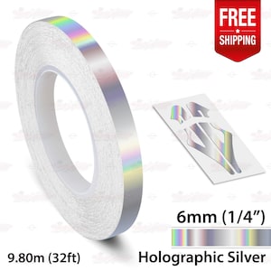 CHROME RAINBOW 1/4" 6mm Roll Pin Stripe Car PinStriping Styling Trim Adhesive Line Tape Decal Vinyl Sticker | 32ft 9.80m | AutoXpress