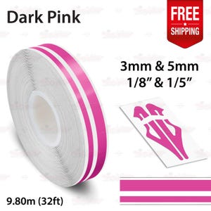 MAGENTA 9/16" 15mm Double STRIPES Car PinStriping Styling Trim Adhesive Line TAPE Decal Vinyl Sticker | 32ft 9.80m | AutoXpress