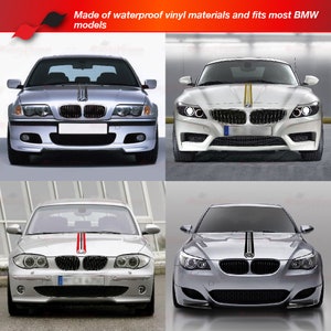 For BMW Engine Hood Bonnet Racing Graphic Triple Line Stripe Self ...