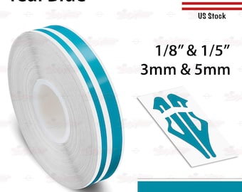 9/16" Vinyl Pinstriping Pin Stripe Twin Outlines Car Motorcycle Bike Tape Decal Sticker 15mm TEAL BLUE | 32ft 9.80m | AutoXpress