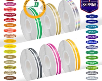 1/2&quot; 12mm Double STRIPES Car Truck Motorcycle PinStriping Styling Trim Adhesive Lines TAPE Decals Vinyl Stickers | 32ft 9.80m | FunXpress