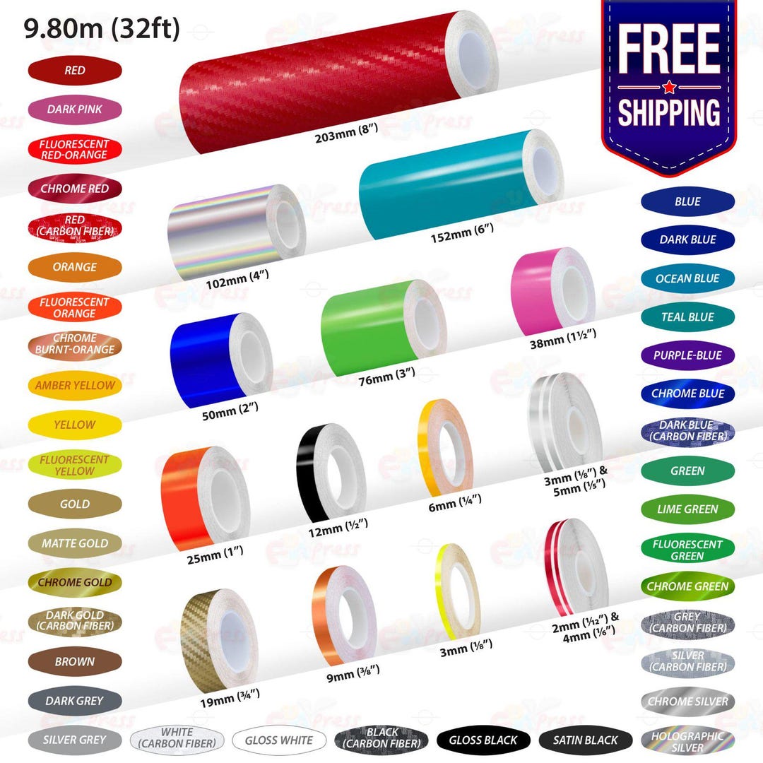 AMBER YELLOW 1/8" 3mm Roll PIN STRIPE Car Striping Line TAPE - Foto 2