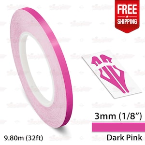 MAGENTA 1/8" 3mm Roll Pin Stripe Car PinStriping Styling Trim Adhesive Line Tape Decal Vinyl Sticker | 32ft 9.80m | AutoXpress