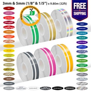1/8 & 1/5 STRIPE Car Truck Twin Line TAPE Vinyl Sticker CHROME BURNT-ORANGE - Foto 4