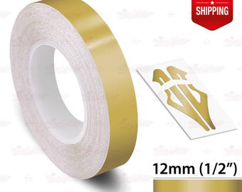 GOLD 1/2" 12mm Roll Pin Stripe Car PinStriping Styling Trim Adhesive Line Tape Decal Vinyl Sticker | 32ft 9.80m | AutoXpress