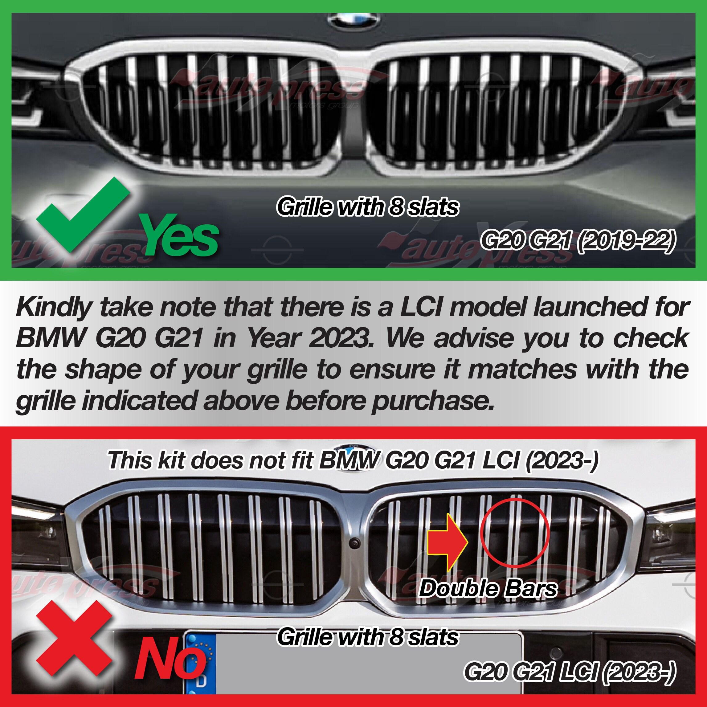 Bandes De Calandre Avant Pour BMW Série 5 2023 - Lot De 3 Couleurs (bleu Clair, Bleu Foncé, Rouge)