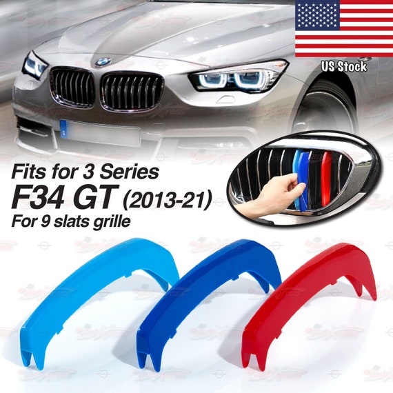 Performance 9 SLATS Kidney Grille 3 Color Cover Clips for BMW 3