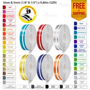 9/16" 15mm PinStriping Pin Stripe Self Adhesive Tape Car Motorcycle Bike Double Lines Decals Vinyl Stickers | 32ft 9.80m | AutoXtreme