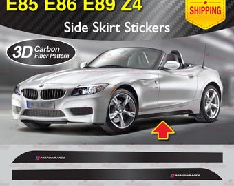 Performance Sport Side Skirt Stripes 3D CARBON PATTERN Vinyl Decals Graphic Stickers designed for BMW E85 E86 E89 Z4 Z Series | AutoXtreme