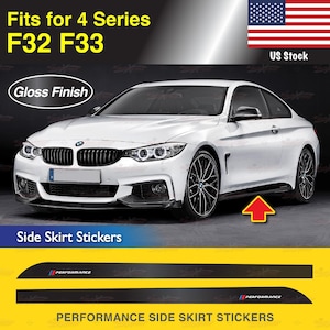 Performance Side Skirt Stickers GLOSS BLACK Vinyl Styling Adhesive Decals compatible with BMW F32 F33 4 Series | AutoXpress