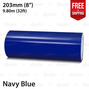 DARK BLUE 8" 203mm Roll Pin Stripe Car PinStriping Styling Trim Adhesive Line Tape Decal Vinyl Sticker | 32ft 9.80m | AutoXpress