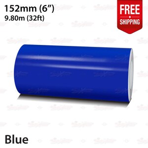 BLUE 6&quot; 152mm Roll Pin Stripe Car PinStriping Styling Trim Adhesive Line Tape Decal Vinyl Sticker | 32ft 9.80m | AutoXpress
