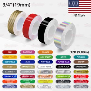 3/4" Roll Vinyl Pinstriping Pin Stripe Outline Car Motorcycle Bike Tape Decals Stickers 19mm | 32ft 9.80m | AutoXpress