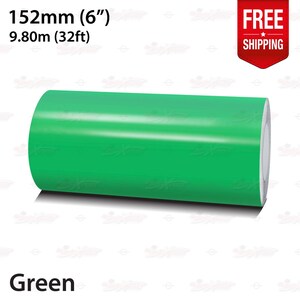 GREEN 6" 152mm Roll Pin Stripe Car PinStriping Styling Trim Adhesive Line Tape Decal Vinyl Sticker | 32ft 9.80m | AutoXpress