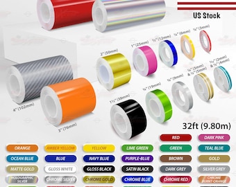 32ft 9.80m | Roll Vinyl Pinstriping Pin Stripe Solid Line Car Motorcycle Bike Tape Decal Stickers | AutoXpress