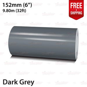DARK GRAY 6" 152mm Roll Pin Stripe Car PinStriping Styling Trim Adhesive Line Tape Decal Vinyl Sticker | 32ft 9.80m | AutoXpress