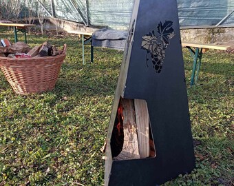 Feuertonne mit Bordeauxdogge Motiv , Gefertigt aus NEUEN 200L Ölfass, Deko,  Feuerkorb, Besondere Feuerstelle für Garten und Terrasse - .de