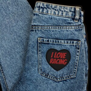 I Love Racing Embroidered Patch - Etsy