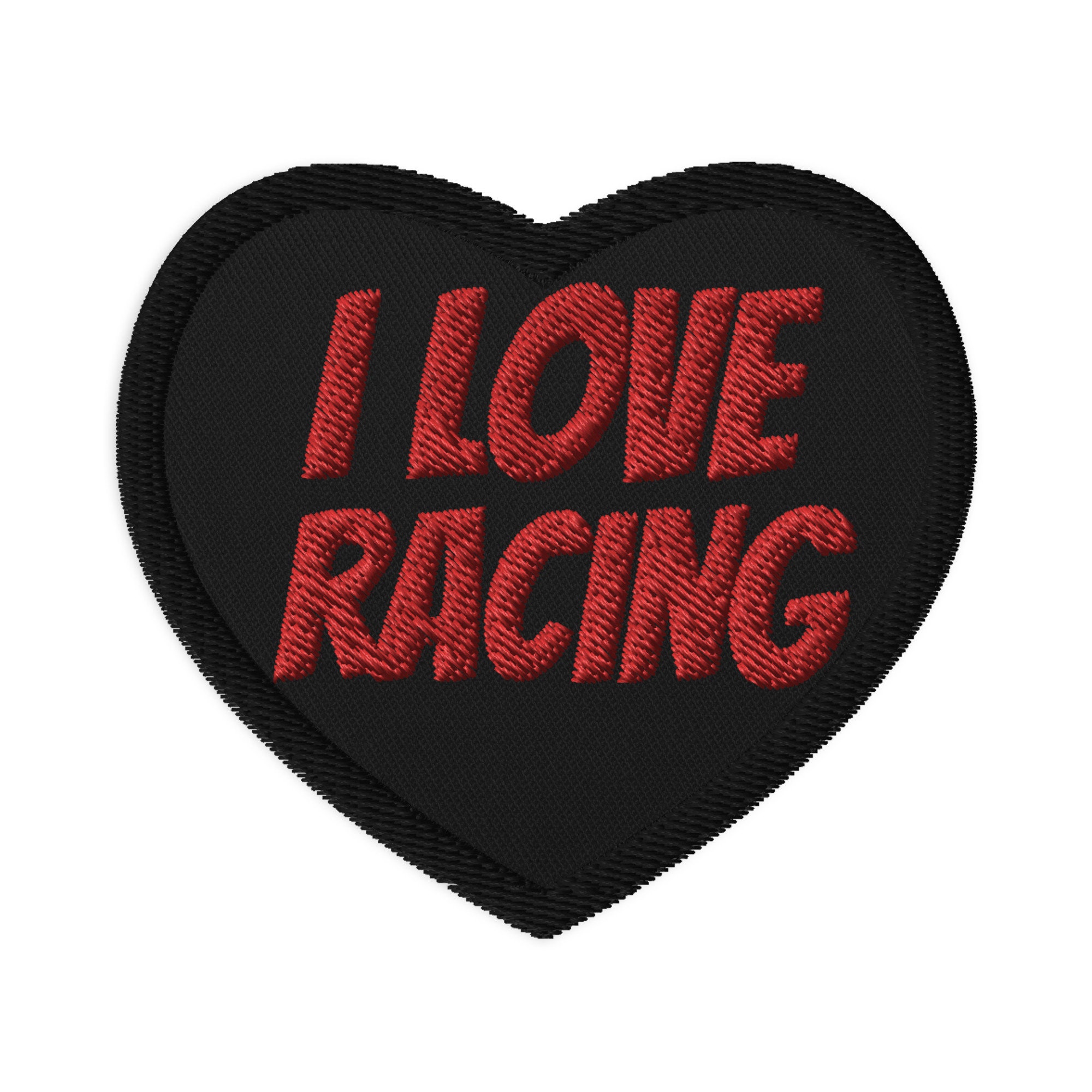 I Love Racing Embroidered Patch - Etsy