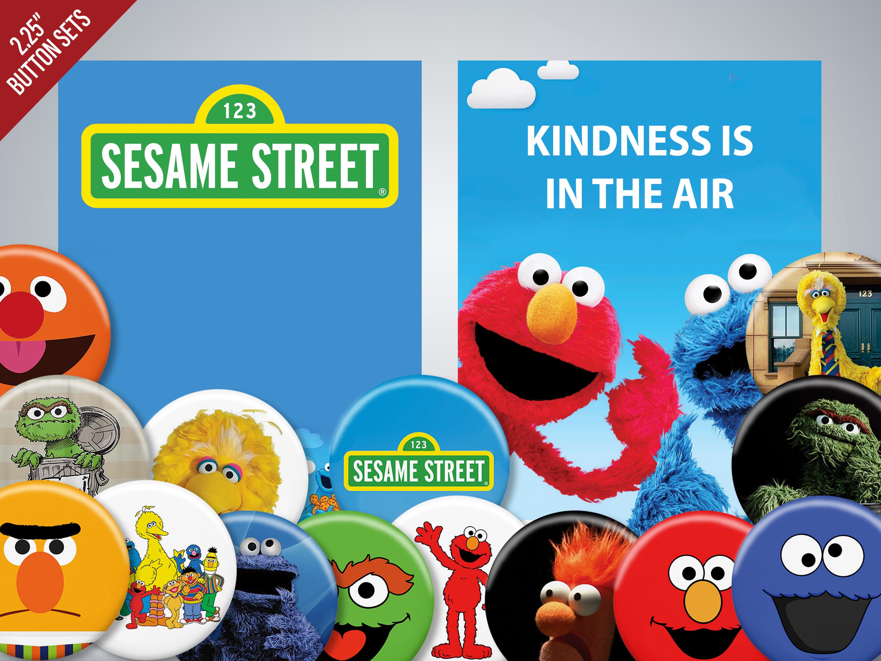 Sesame Street Pin-Back Buttons: Brought to You by the Letter "P" for Pin-Back Buttons!