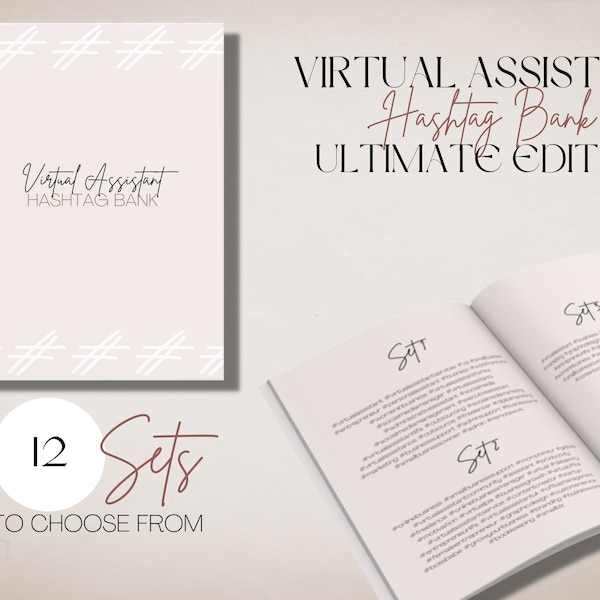 Virtual Assistant Complete Hashtag Bank | Sets of hashtags | for virtual assistants | For VAs | Hashtags list | Done for you | Predone sets