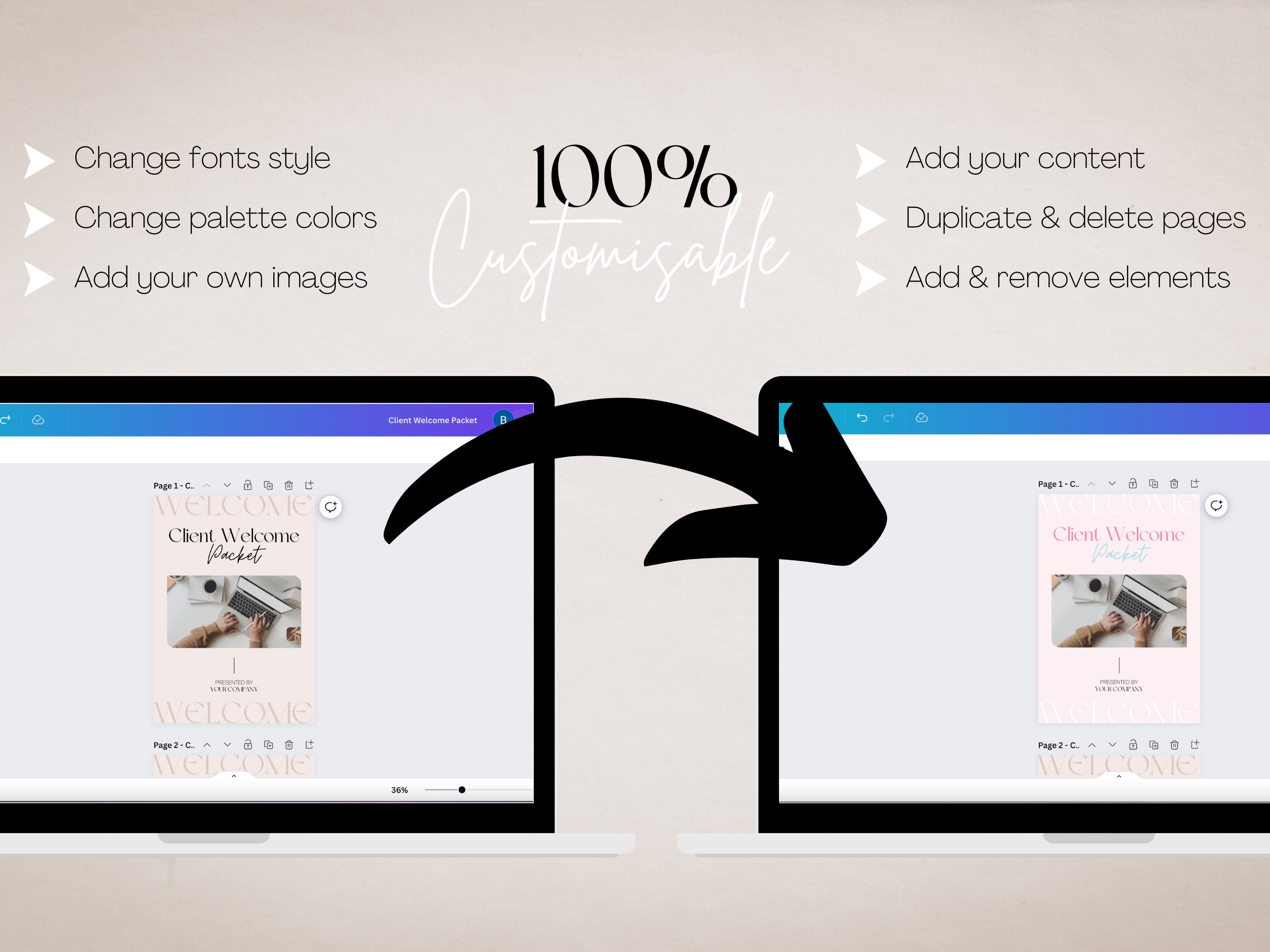 Canva Client Client Onboarding Canva Template Bundle Client Welcome - Etsy