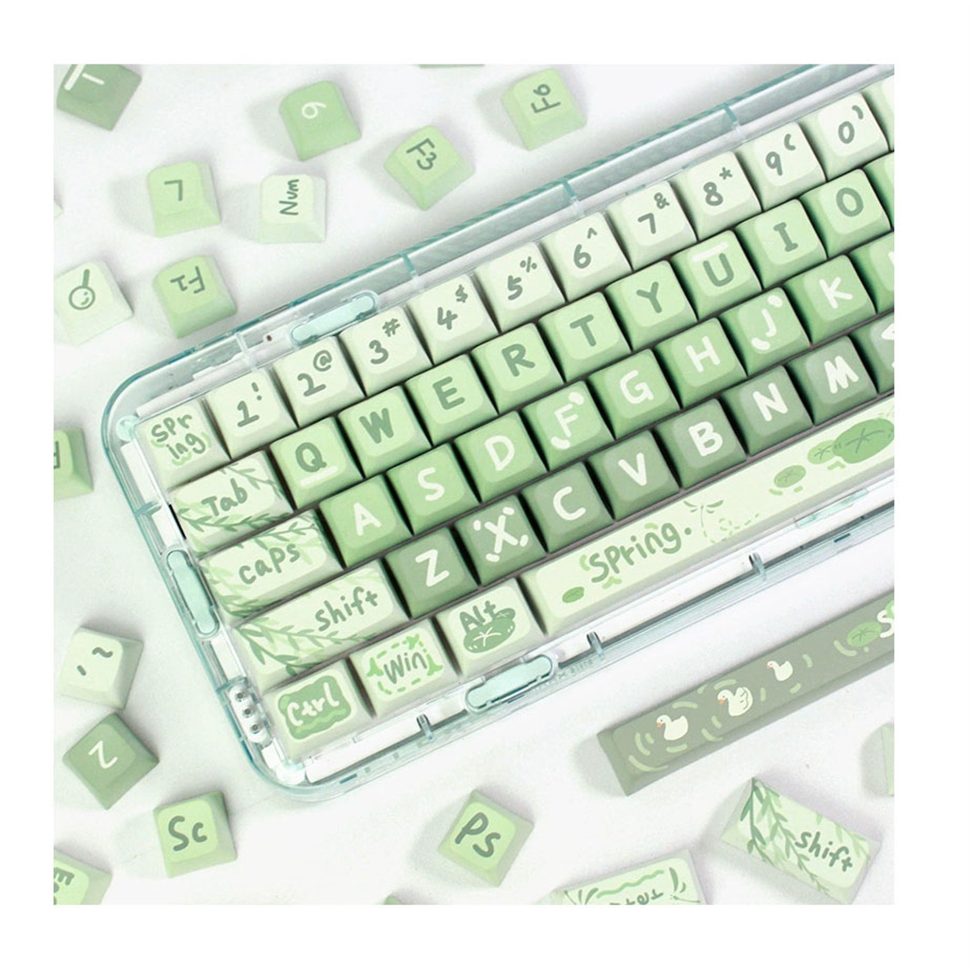Spring Green Plant Keycap Set133pcs Hand Painted Green Etsy