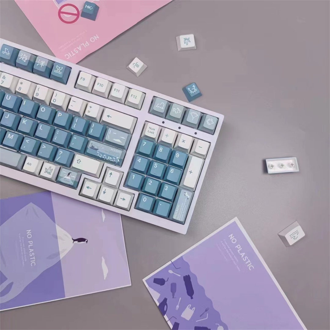 Ocean Whale Keycap Set130 Keys Blue Sea PBT Keycap Set XDA Etsy