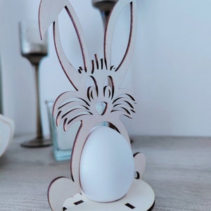 Taglio laser 3mm 4mm 6mm Uova di Pasqua Coniglio Stand modello svg Coniglietto di Pasqua dxf vettoriale Modello di modello di taglio laser portauovo Taglio laser Piano cnc