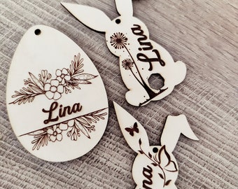 Easter Egg with Name, Custom Easter Decor, Personalized Easter Gift Tag, SVG files, laser cut, bunny, svg file for easter