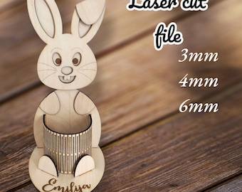 Laser Cut Easter Bunny Egg Holder SVG Template (Digital Download)