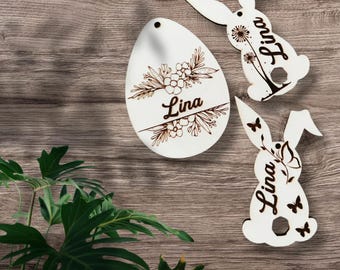 Personalized Easter Egg Decor: Custom Name Gift Tag (SVG File)