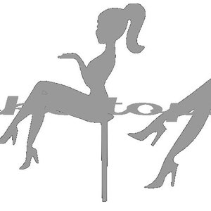 Girl Cake Topper for laser or paper cutting, PDF, SVG, PNG.