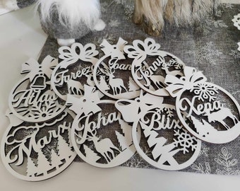 Personalized Christmas Ball Ornament: Paper Cut File (Digital Download)