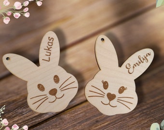 Personalized Bunny Name Tag SVG: Easter Basket Tag, Laser Cut File (Digital Download)