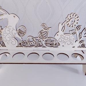 Soporte para huevos de Pascua svg archivo cortado con láser, soporte para huevos svg, decoración de mesa de Pascua svg, corte láser de Pascua, decoración del hogar de Pascua svg, Glowforge de Pascua svg
